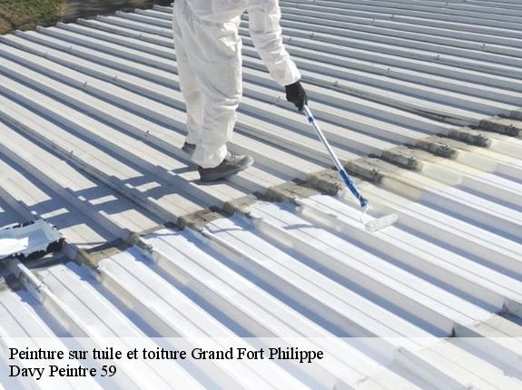 Peinture sur tuile et toiture  grand-fort-philippe-59153 Davy Peintre 59